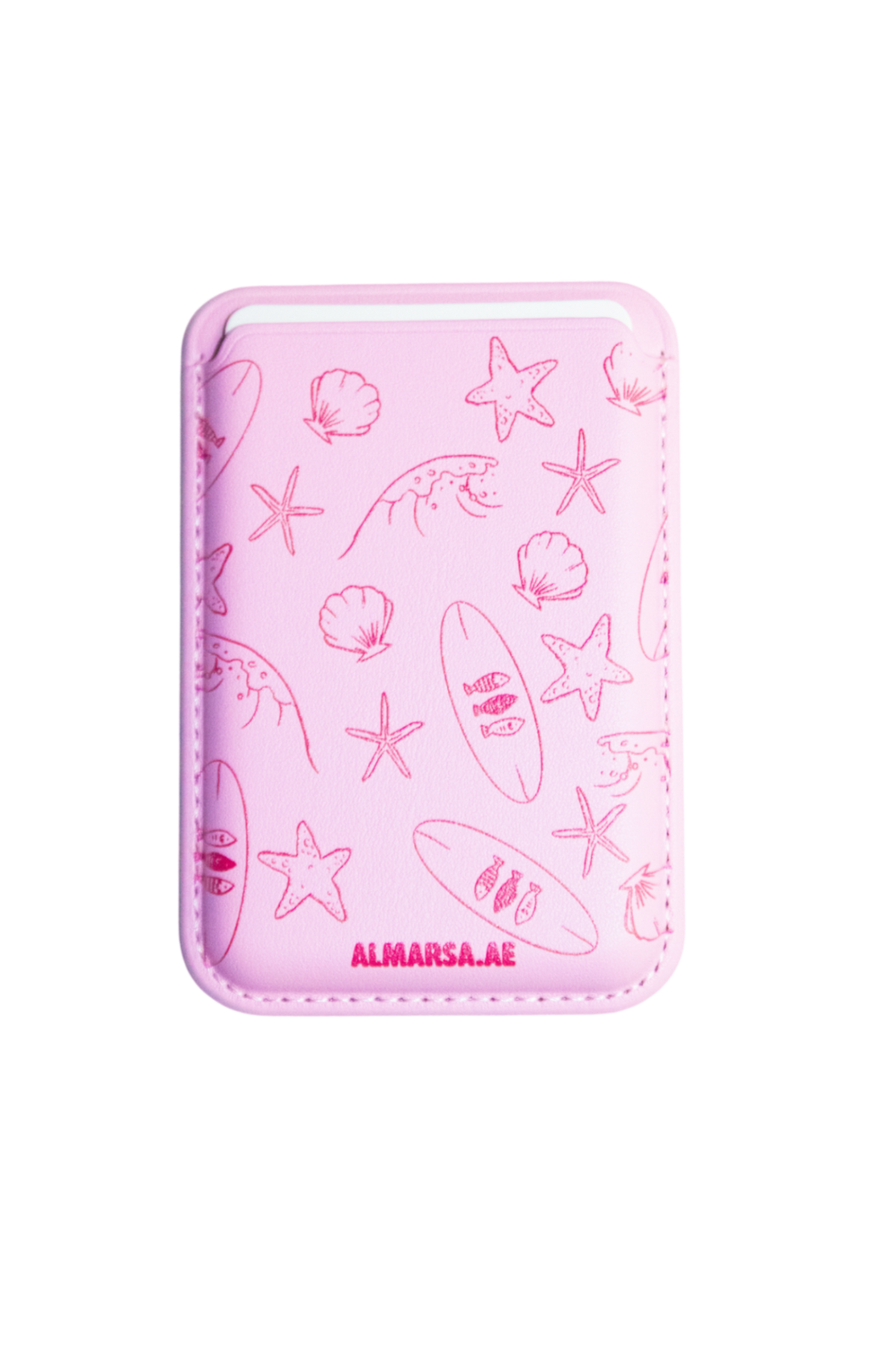 Ocean Doodles Mag-Safe Wallet (Pink)