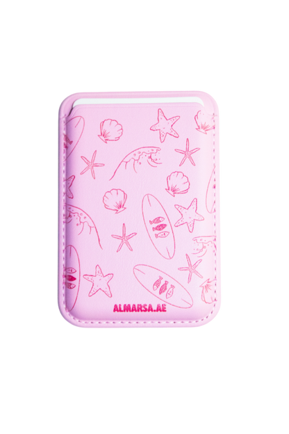 Ocean Doodles Mag-Safe Wallet (Pink)