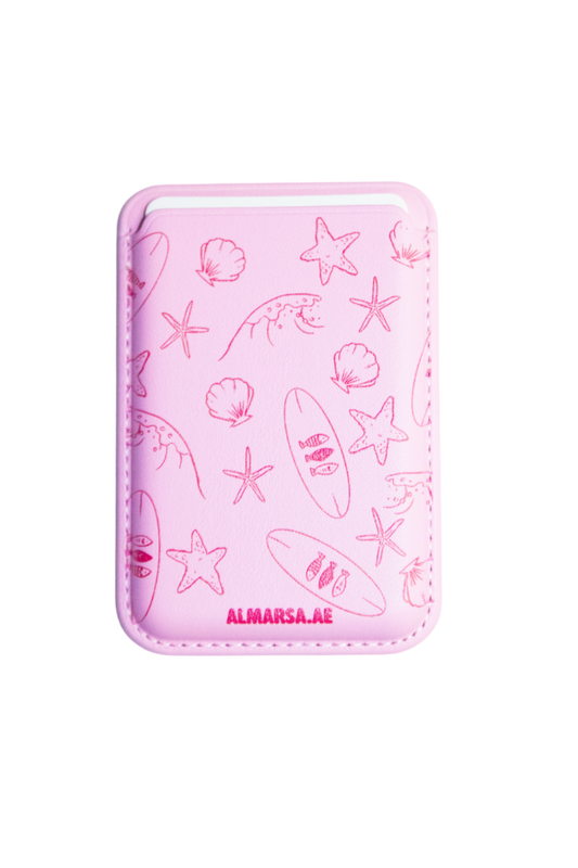 Ocean Doodles Mag-Safe Wallet (Pink)