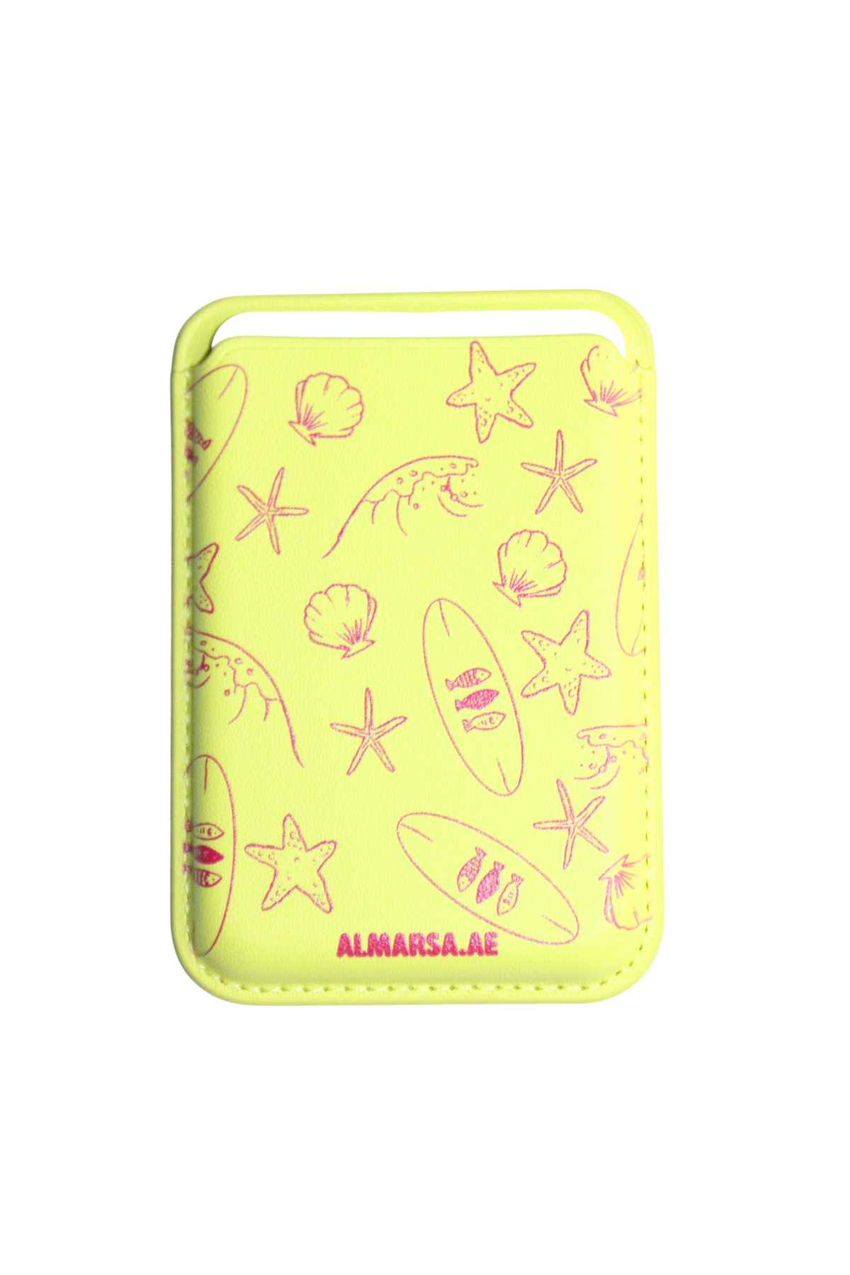 Ocean Doodles Mag-Safe Wallet (Yellow-Pink)