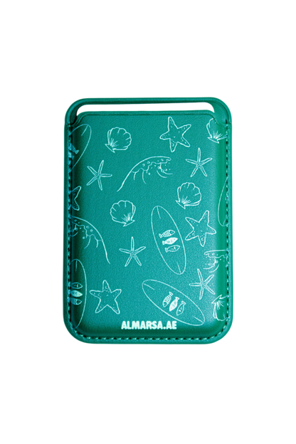 Ocean Doodles Mag-Safe Wallet (Green)